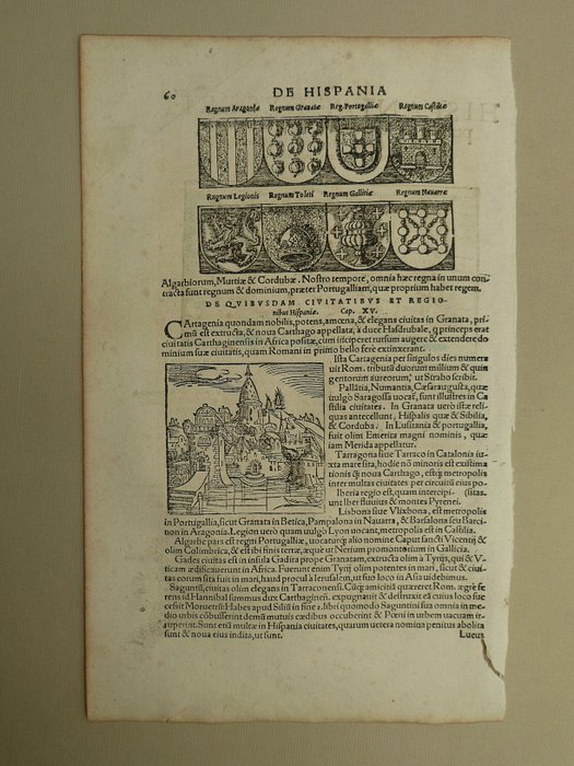 Spanien - Portugal; S. Münster - Hispaniae descriptio - 1581-1600