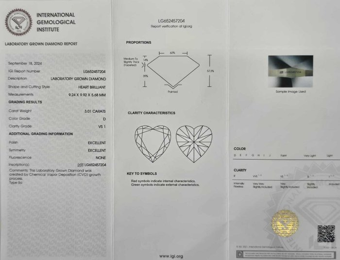 Ingen mindstepris - Ring Platin -  3.26ct. tw. Diamant (Laboratoriedyrket) - Diamant - D, VS1