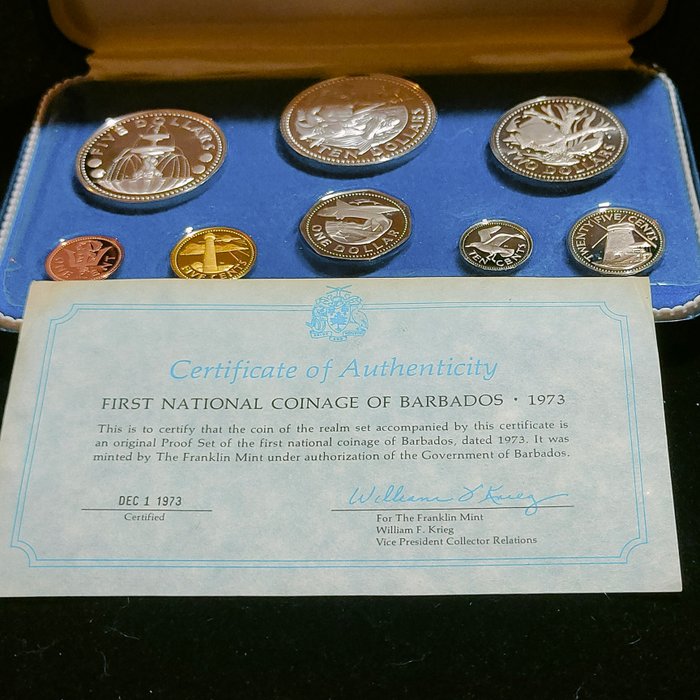 Barbados. Proof Set 1973 (8 coins)  (Ingen mindstepris)