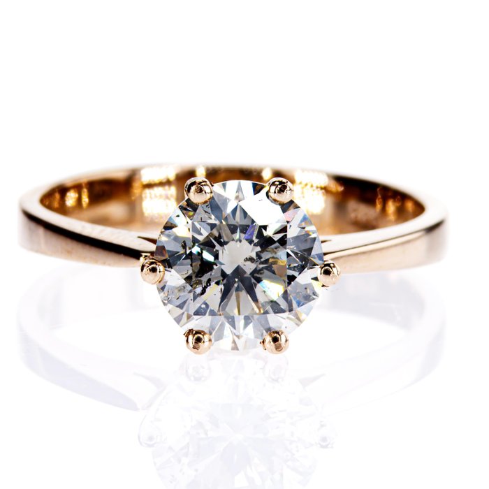 Forlovelsesring - 14 karat Rosaguld -  153ct tw Diamant (Natur)