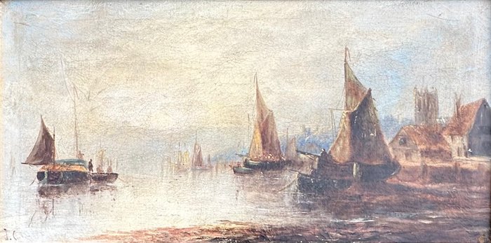 J. Cole (C.1900) - A Busy Harbour With Fishing Boats