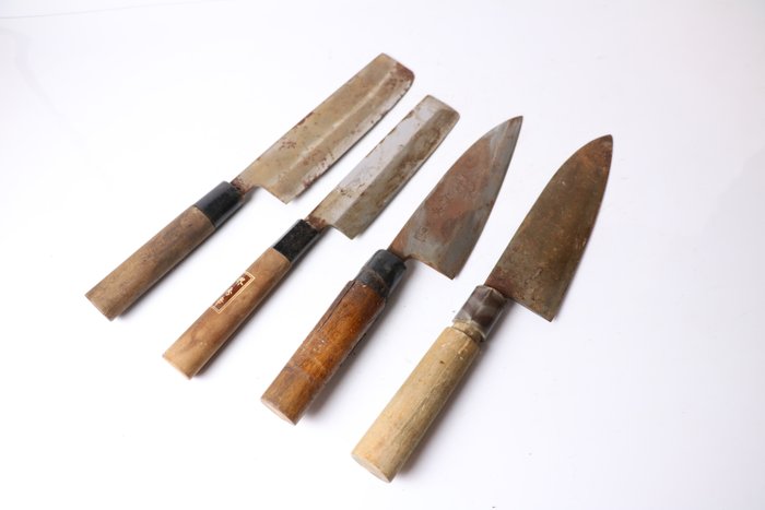 "刀 KATANA"   薄刃 Usuba , 出刃 Deba , - Køkkenkniv - Kitchen knife set - Stål - Japan