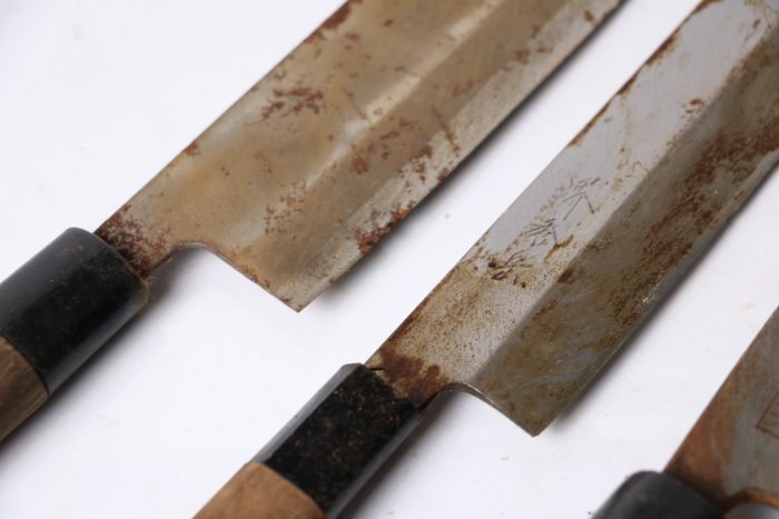 "刀 KATANA"   薄刃 Usuba , 出刃 Deba , - Køkkenkniv - Kitchen knife set - Stål - Japan