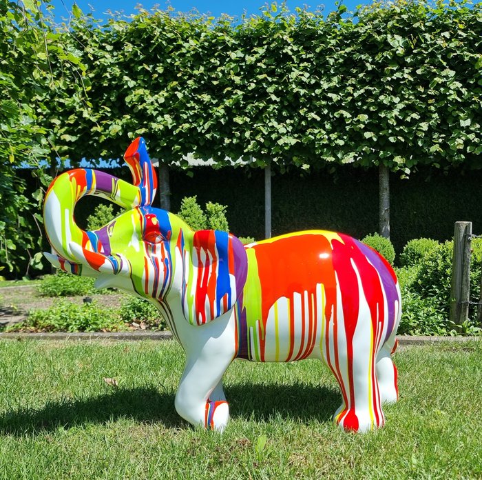 Skulptur, Pop art elephant garden statue - 50 cm - Glasfiber