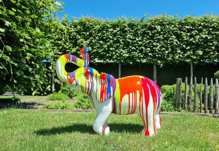 Skulptur, Pop art elephant garden statue - 50 cm - Glasfiber