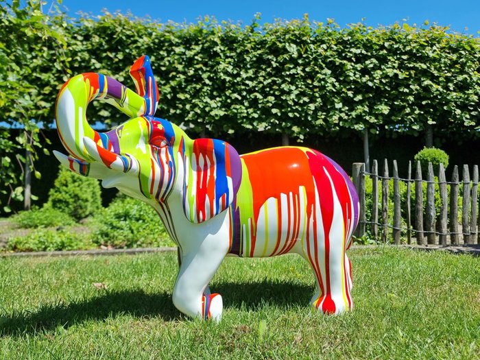 Skulptur, Pop art elephant garden statue - 50 cm - Glasfiber