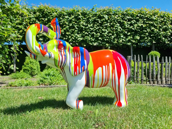 Skulptur, Pop art elephant garden statue - 50 cm - Glasfiber