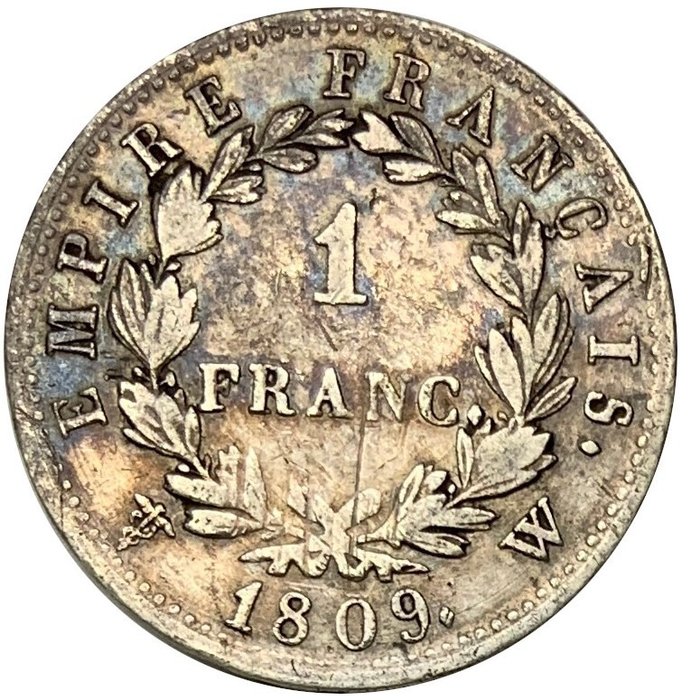 Frankrig Napoléon I (1804-1814) 1 Franc 1809-W Lille