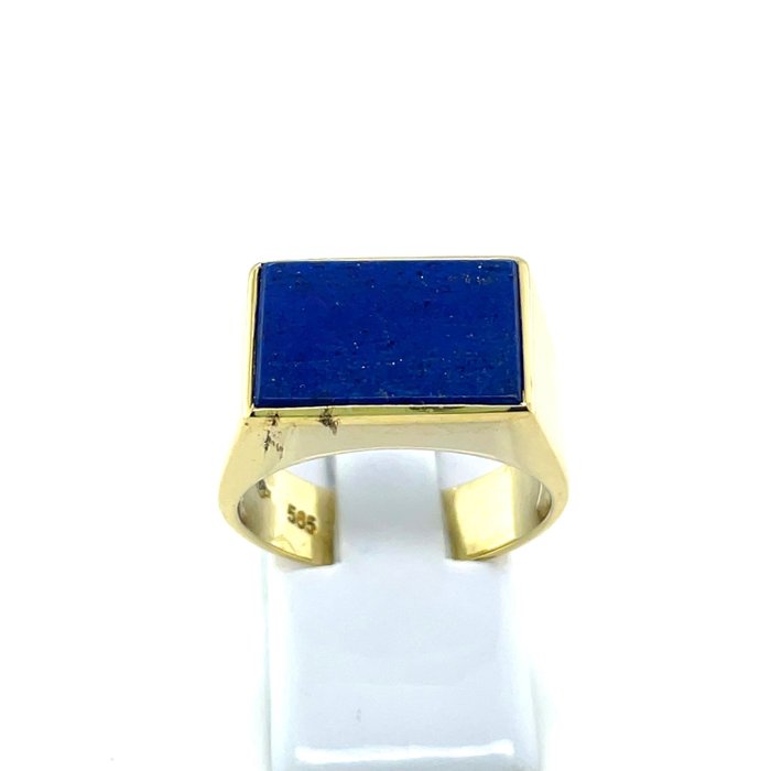 Ring - 14 karat Gulguld Lapis lazuli - RS56 guld herrering Lapis