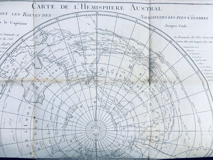 James Cook - 3 ATLAS des 3 voyages De James Cook: Relation des voyages... + ... Hémisphère austral + .. - 1774-1785