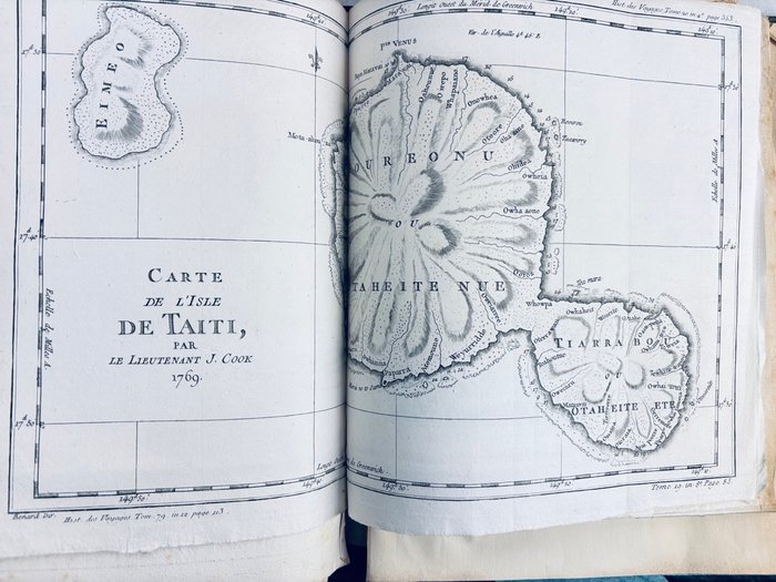 James Cook - 3 ATLAS des 3 voyages De James Cook: Relation des voyages... + ... Hémisphère austral + .. - 1774-1785