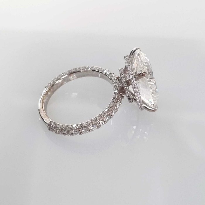 Forlovelsesring - 18 kraat Hvidguld -  8.50ct. tw. Diamant (Laboratoriedyrket)