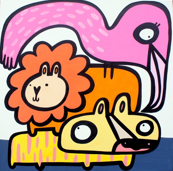 Kev Munday (1986) - Tiger - Lion - Flamingo