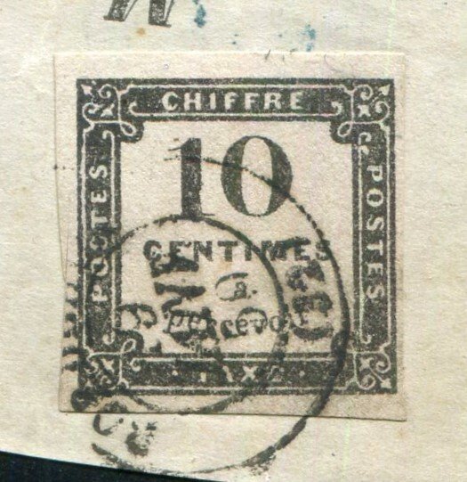 Frankrig 1859 - Timbre Taxe - Superbe  Rare n° 1 sur devant de lettre