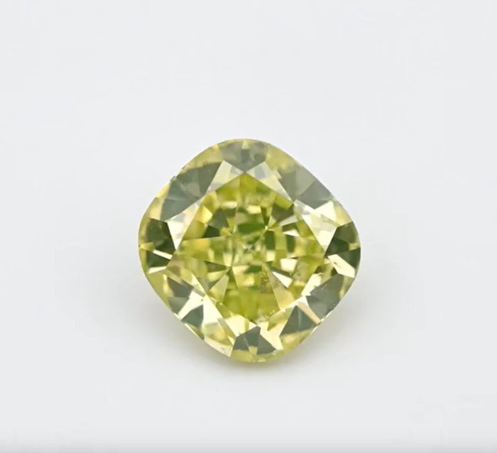 1 pcs Diamant  (Naturfarvet)  - 0.54 ct - Fancy intense Grønlig Gul - SI1 - Gemological Institute of America (GIA)