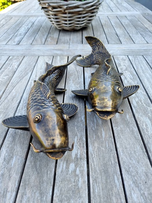 Statuette - A pair of bronze koi fish (2) - Bronze