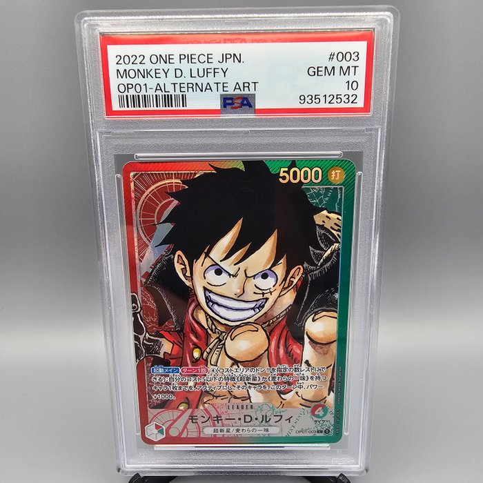 Luffy (Leader) OP01-003 L [Alt Art] Graded card - PSA 10