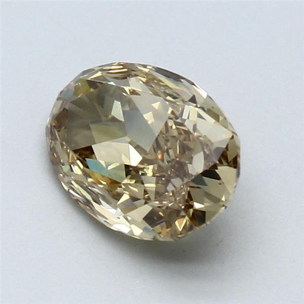 1 pcs Diamant  (Naturfarvet)  - 1.81 ct - Oval - Fancy deep Brunlig Gul - VS2 - Gemological Institute of America (GIA)