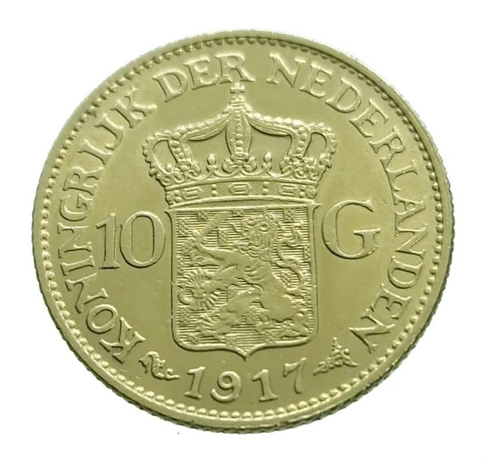 Holland Wilhelmina (1890-1948) 10 Gulden 1917