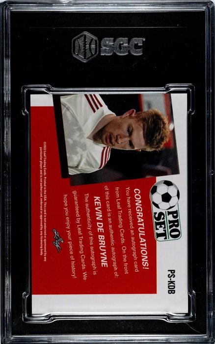 2022 Leaf Pro Set Kevin De Bruyne #PS-KDB Autograph - SGC 9.5 - Auto 10 Graded card