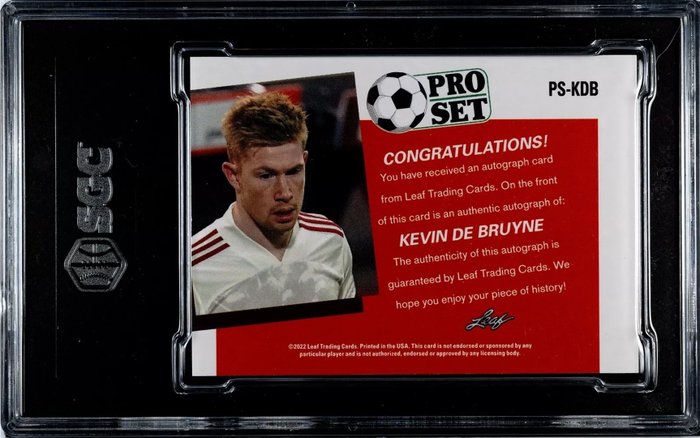 2022 Leaf Pro Set Kevin De Bruyne #PS-KDB Autograph - SGC 9.5 - Auto 10 Graded card