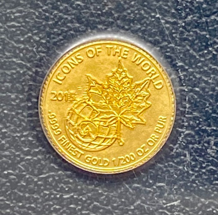 Rwanda. 10 Amafranga 2015 Icons of the World - Maple Leaf, 1/200 Oz (.999)  (Ingen mindstepris)