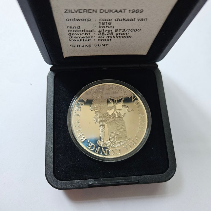 Holland. Zilveren Dukaat 1989 Proof  (Ingen mindstepris)