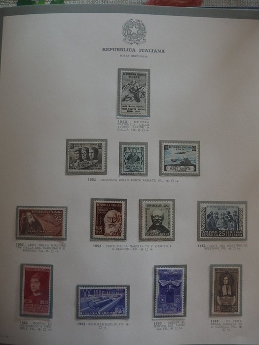 Italienske Republik 1951/1964 - Serie cpl. MNH**