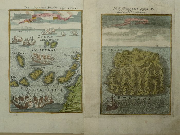 Europa - Spanien / Kanariske Øer; AM Mallet - Isles Canaries / Isle de St Helene - 1681-1700