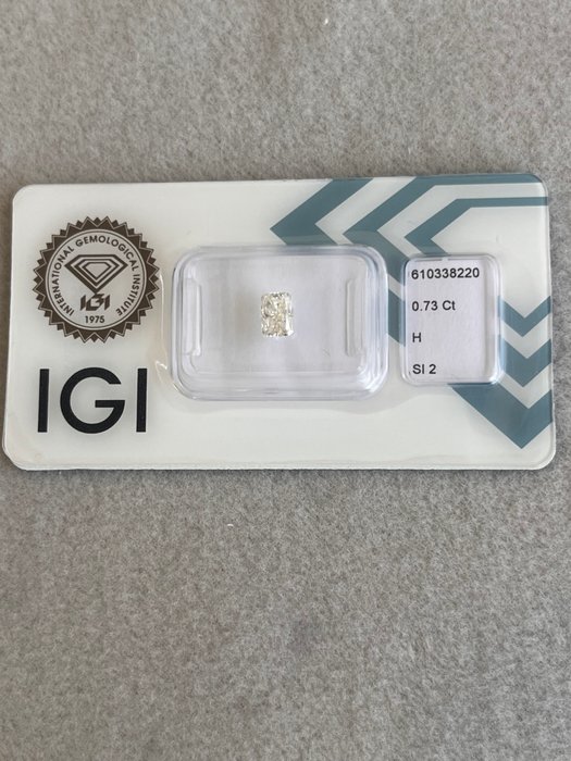 1 pcs Diamant  (Natur)  - 073 ct - Radiant - H - SI2 - International Gemological Institute (IGI)