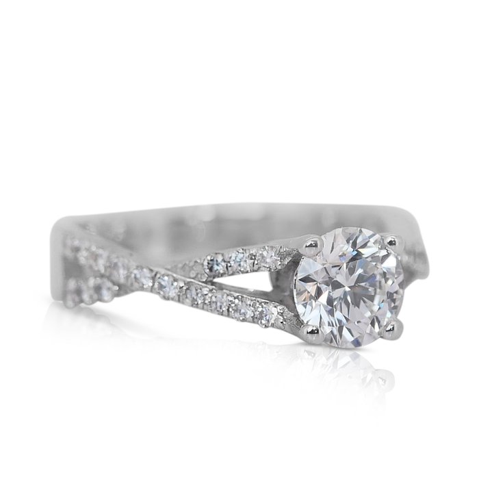 Ring - 14 karat Hvidguld -  138ct tw Diamant (Natur) - Diamant