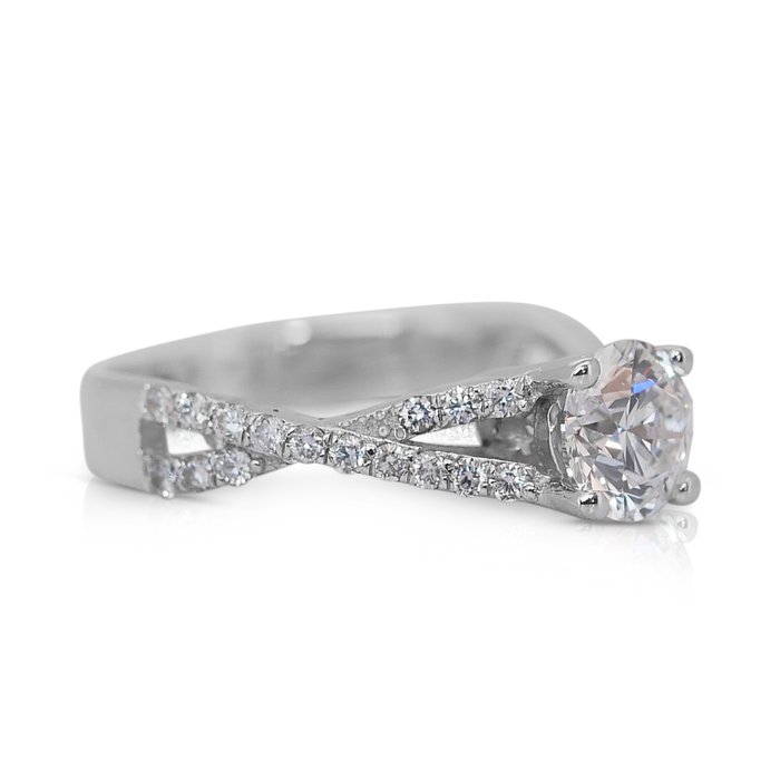 Ring - 14 karat Hvidguld -  138ct tw Diamant (Natur) - Diamant