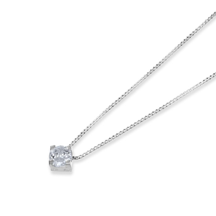 Halskæde med vedhæng - 18 kraat Hvidguld -  0.38ct. tw. Diamant (Natur)