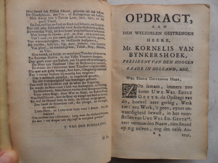 Pieter van der Schelling / Frans van Bleyswyck (Graveur) / Arnoldus Henricus Westerhovius - Hollands tiend-regt, of verhandeling van het regt tot de tienden, toekomende aan de graafelykheid en - 1727