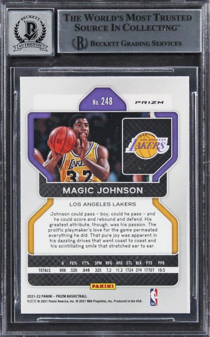 2021 - Panini - Prizm - Magic Johnson - Autograph - #248 - Ice - 1 Graded card - Beckett Autentisk Auto