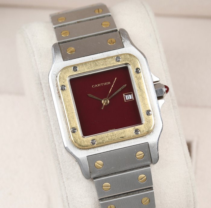 Cartier - Santos Galbee Burgundy Dial - 2961 - Mænd - 1980-1989