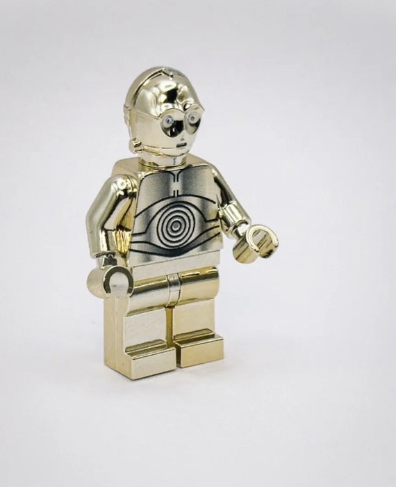 Lego - Star Wars - Chrome Gold Plated C-3PO Mini Figure Official Customized Lego Parts