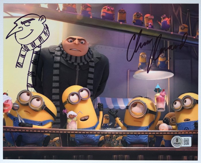 Minions, Despicable Me - Director - Chris Renaud - Autograph Scketch, Photo with Beckett COA