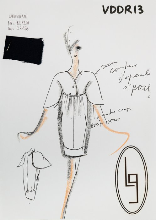 Karl Lagerfeld (1938-2019) - Dress with a raised skirt