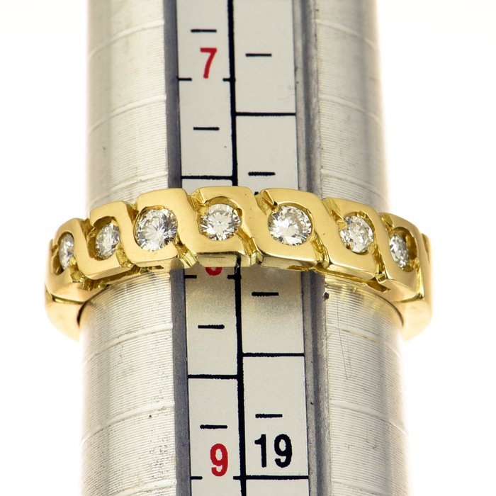 Ring - 18 kraat Gulguld Diamant (Natur)