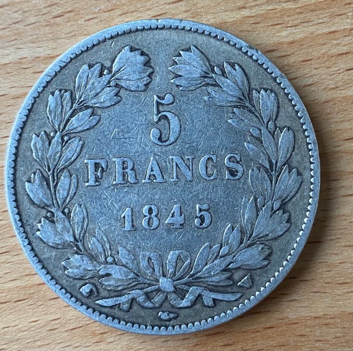 Frankrig. Louis Philippe I. 5 Francs 1834/1845 (5 zilveren munten)  (Ingen mindstepris)