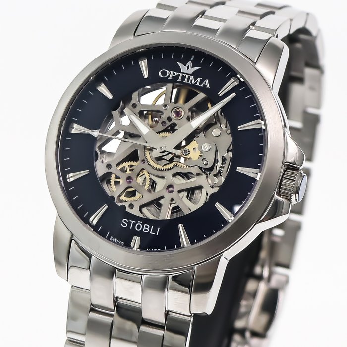 Optima - Stöbli Skeleton - Swiss automatic - OSA483SK-SS-9 - Ingen mindstepris - Mænd - 2011-nu