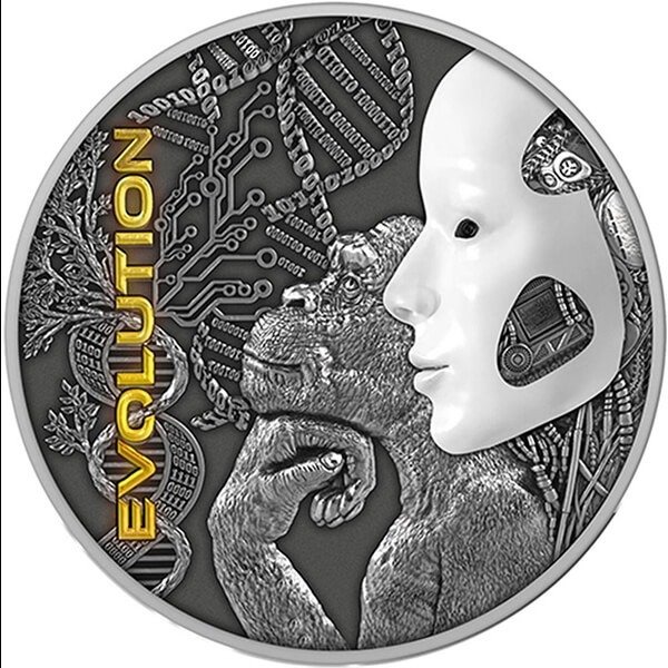 Niue. 5 Dollars 2022 Evolution - Antique Finish, 2 Oz (.999)  (Ingen mindstepris)