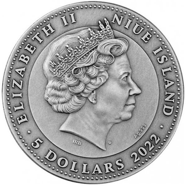 Niue. 5 Dollars 2022 Evolution - Antique Finish, 2 Oz (.999)  (Ingen mindstepris)