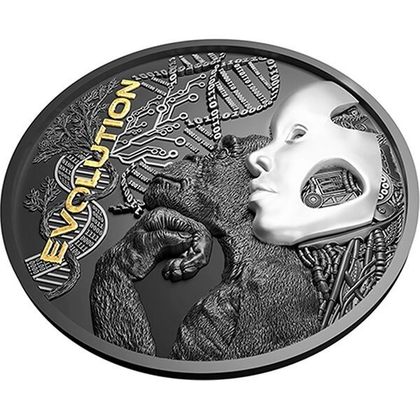 Niue. 5 Dollars 2022 Evolution - Antique Finish, 2 Oz (.999)  (Ingen mindstepris)