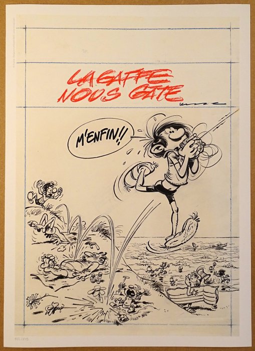 Franquin, André - 1 Pigment print - Gaston - Collection Franquin Les Couvertures - Lagaffe nous gâte - 2023