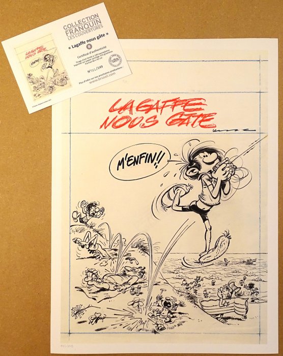 Franquin, André - 1 Pigment print - Gaston - Collection Franquin Les Couvertures - Lagaffe nous gâte - 2023