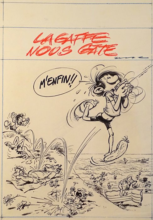 Franquin, André - 1 Pigment print - Gaston - Collection Franquin Les Couvertures - Lagaffe nous gâte - 2023