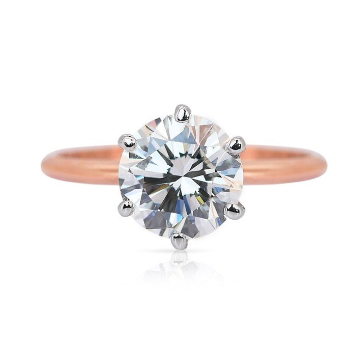 Ring - 18 kraat Hvidguld Rosaguld -  260ct tw Diamant (Natur) - Smuk diamant