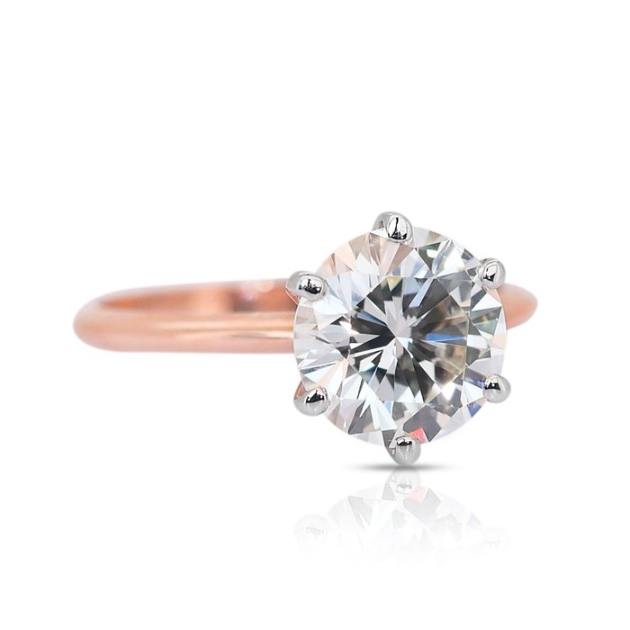 Ring - 18 kraat Hvidguld Rosaguld -  260ct tw Diamant (Natur) - Smuk diamant